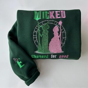 NWOT Wicked Embroidered Elphaba Glinda Sweatshirt Adult Small